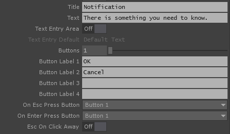 Notification Pop-Up Dialog Pars