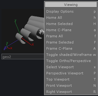 Right-clicking brings up the option menu