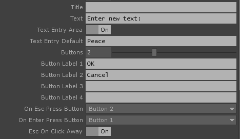 Selection Pop-Up Dialog Pars