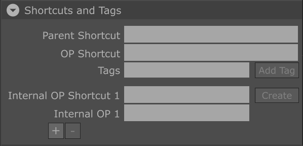 Component Editor Shortcuts and Tags