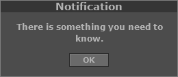 Notification Pop-Up Dialog